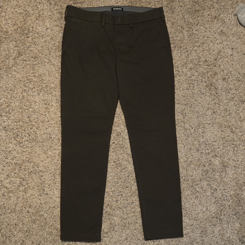 Express Dark Brown/Green Chinos